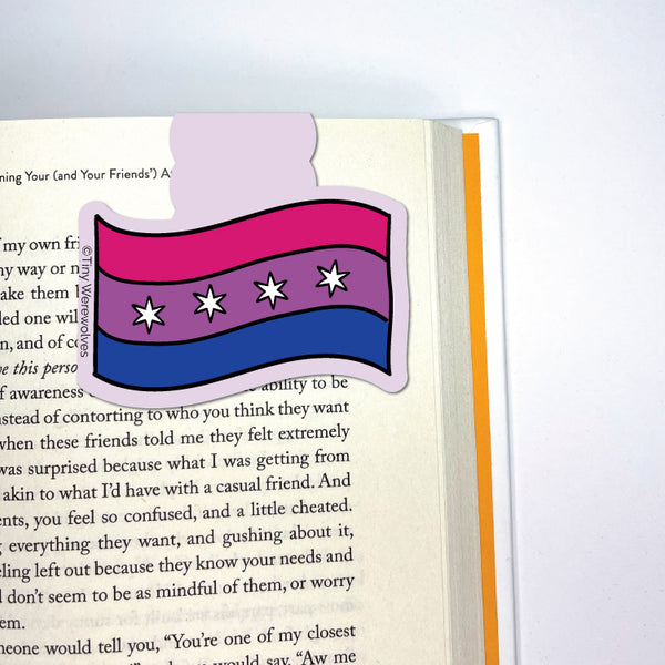 Chicago Bisexual Flag Laminated Magnetic Bookmark