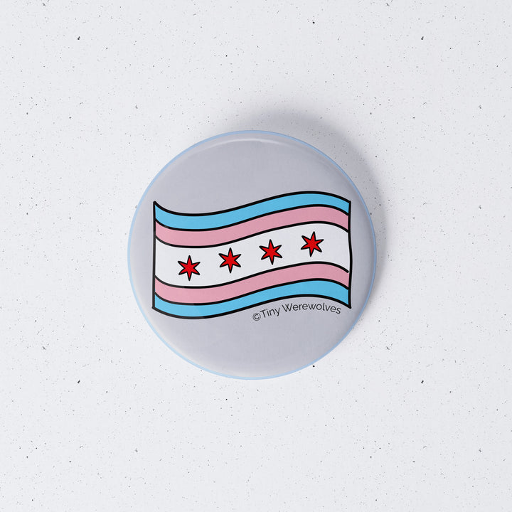 Chicago Transgender Pride Flag 1" Mini Button Pin 1" Button
