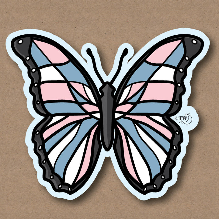 Transgender Pastel Butterfly Sticker