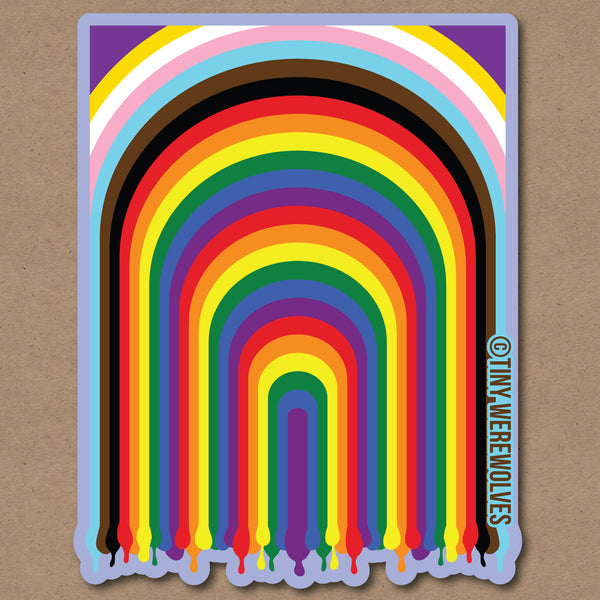 Intersex-Inclusive Progress Dripping Rainbow Sticker