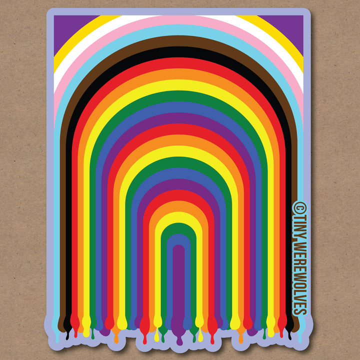 Intersex-Inclusive Progress Dripping Rainbow Sticker