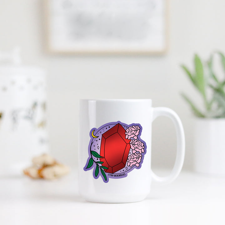 January Crystal & Flower Birthstone Mug
