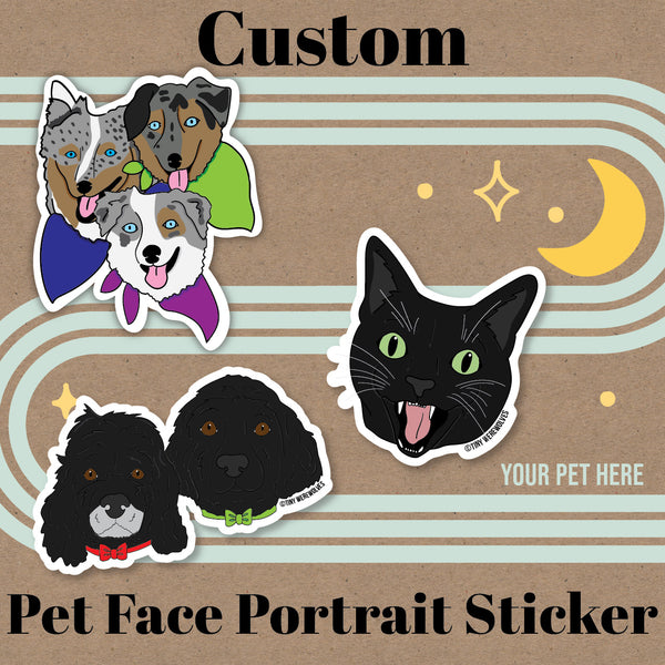 Custom Illustrated Pet Face Sticker