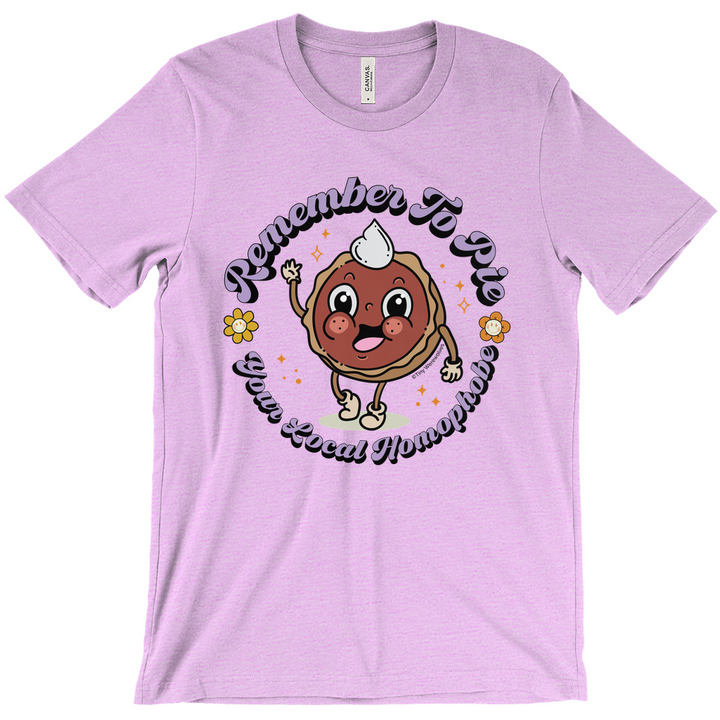 Pie Your Local Homophobe Unisex Fitted Tee Heather Prism Lilac