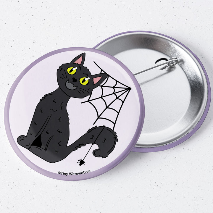 Black Cat Spooky 1.75" Button Pin