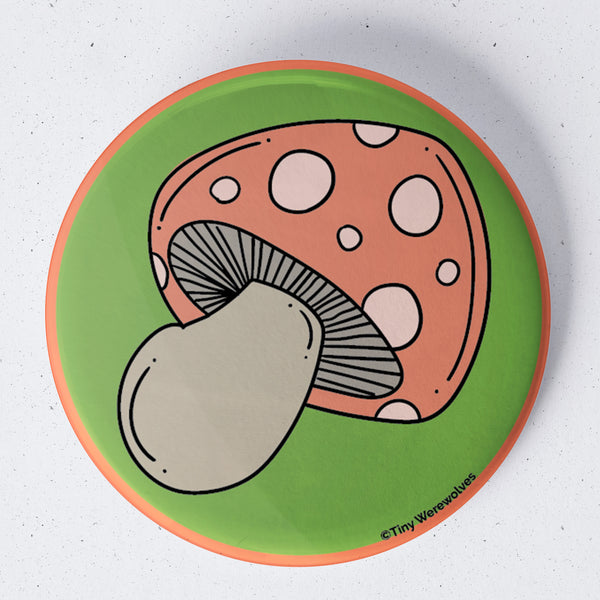 Mushroom 1.75" Button Pin 1.75" Button