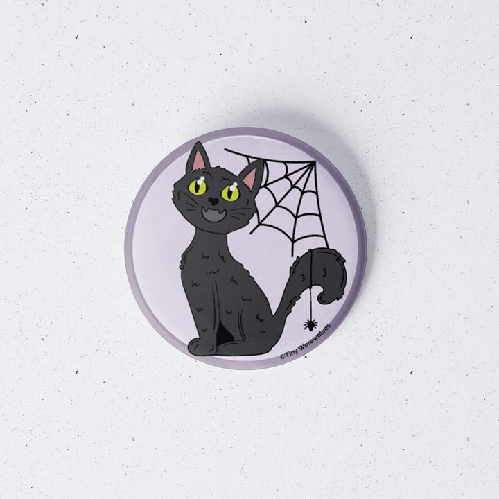 Black Cat Spooky 1" Mini Button Pin 1" Button