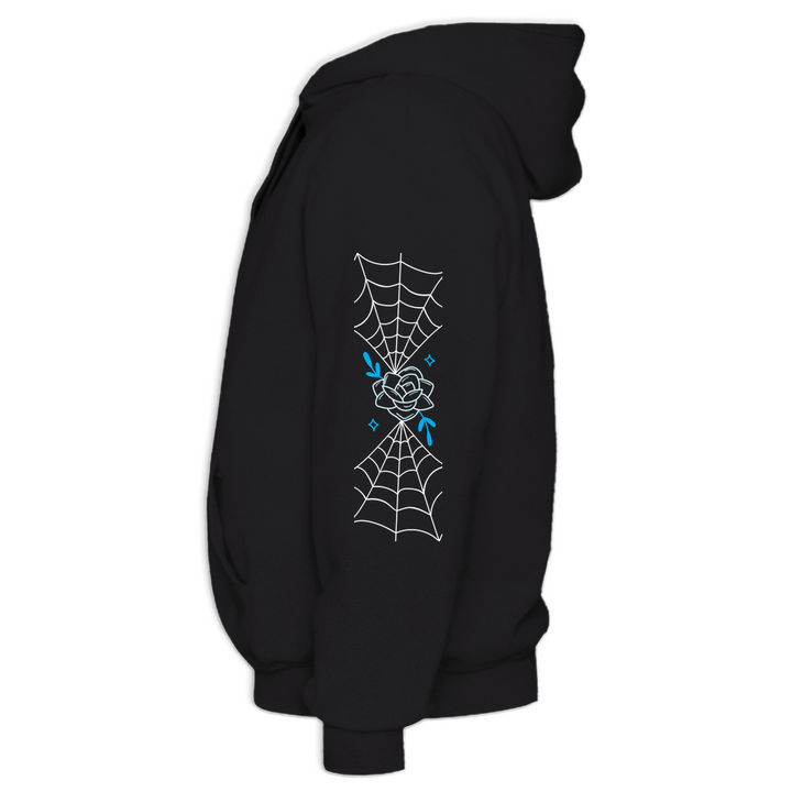 Original artwork by Tiny Werewolves | Retro Spooky Cat Vote Midweight Printed Sleeve Pullover Hoodie in | Shop to get your gender neutral Pullover Hoodie