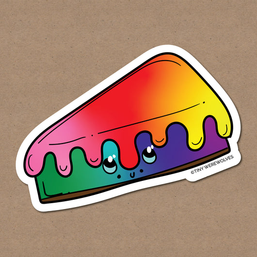 Original artwork by Tiny Werewolves | 1970's Rainbow Pie Sticker in | Shop to get your gender neutral Sticker