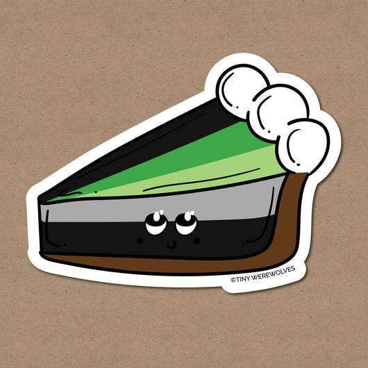 Original artwork by Tiny Werewolves | Aromantic Pie Sticker in | Shop to get your gender neutral Sticker
