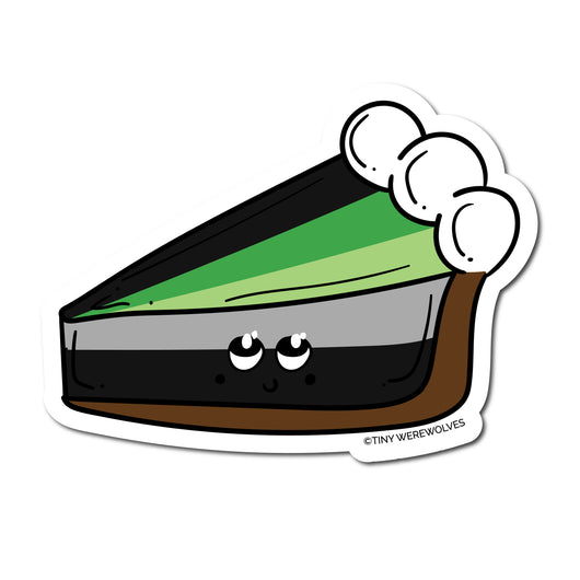 Original artwork by Tiny Werewolves | Aromantic Pie Sticker in 5" Sticker | Shop to get your gender neutral Sticker