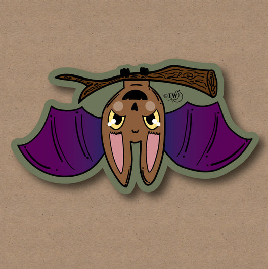 Original artwork by Tiny Werewolves | Bat Spooky Sticker in | Shop to get your gender neutral Sticker