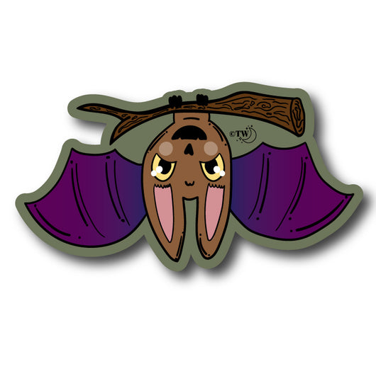 Original artwork by Tiny Werewolves | Bat Spooky Sticker in 5" Sticker | Shop to get your gender neutral Sticker