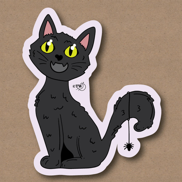 Black Cat Spooky Sticker