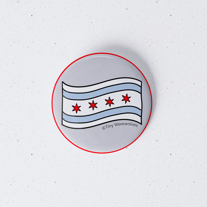 Chicago Flag 1" Mini Button Pin 1" Button