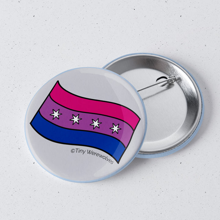 Chicago Bisexual Pride Flag 1" Mini Button Pin