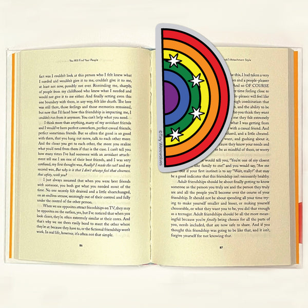 Chicago Pride Flag Arched Rainbow Laminated Printed Bookmark