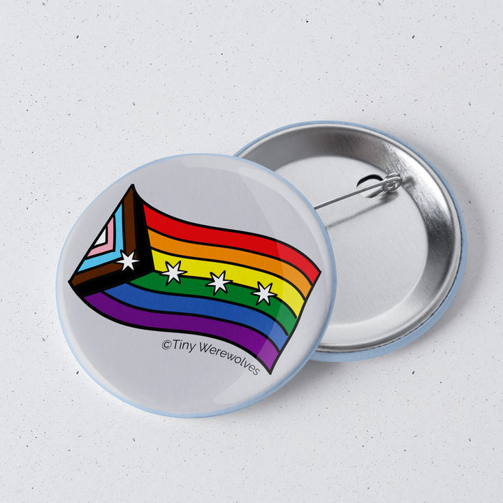 Chicago Progressive Rainbow Pride 1" Mini Button Pin