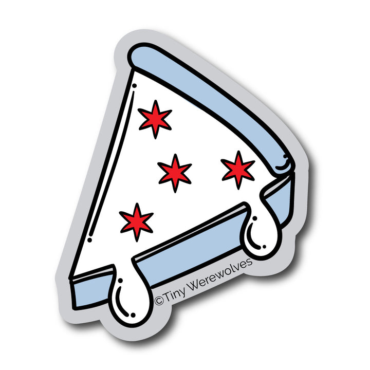 Chicago Deep Dish Pizza Flag Sticker