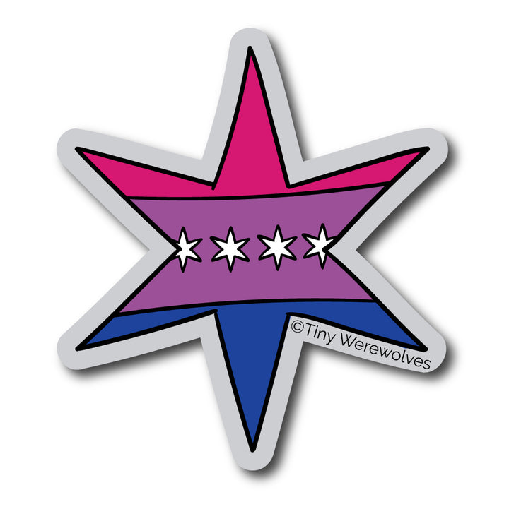 Chicago Star Bisexual Pride Flag Sticker