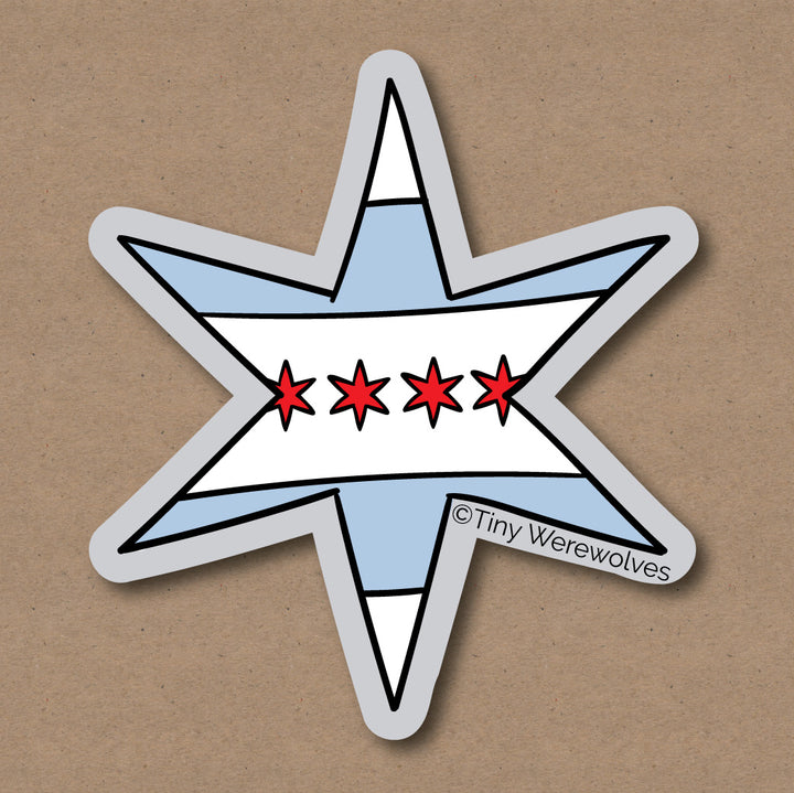 Chicago Star Flag Sticker
