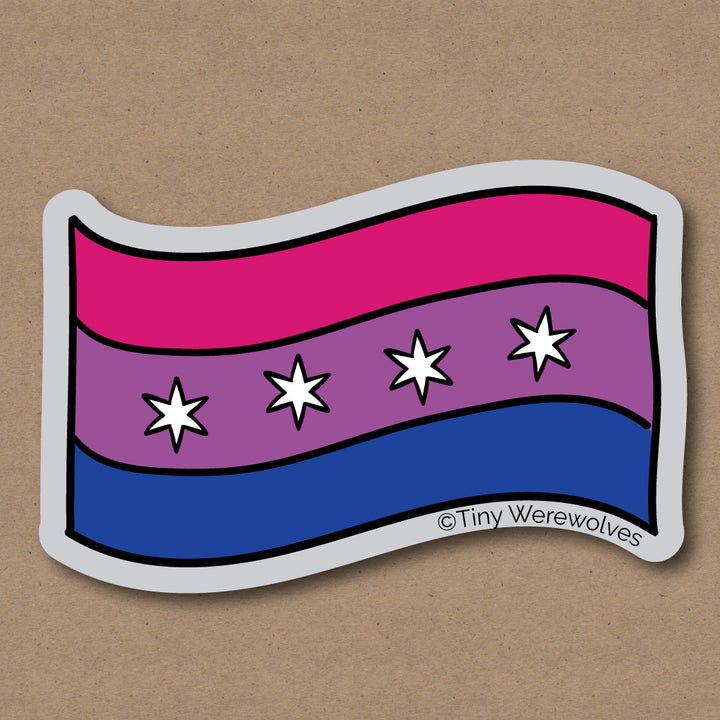 Chicago Bisexual Pride Flag Sticker