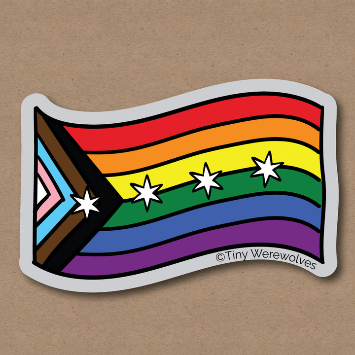 Chicago Progressive Rainbow Pride Flag Sticker