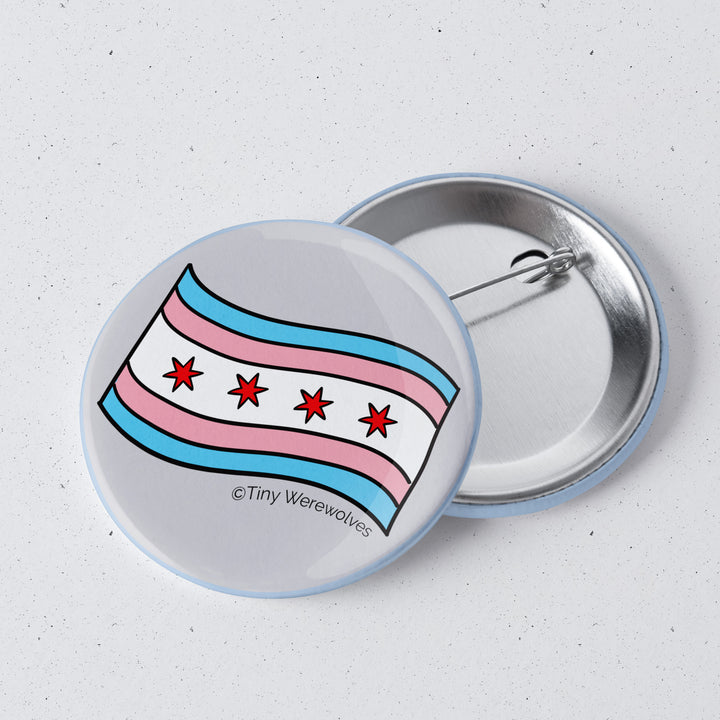 Chicago Transgender Pride Flag 1" Mini Button Pin