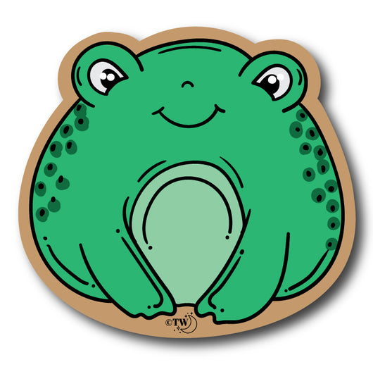 Original artwork by Tiny Werewolves | Frog Sticker in 5" Sticker | Shop to get your gender neutral Sticker