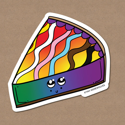 Original artwork by Tiny Werewolves | Intersex-Inclusive Progress Rainbow Pie Sticker in | Shop to get your gender neutral Sticker