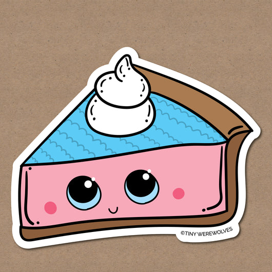 Original artwork by Tiny Werewolves | Trans Pie Sticker in | Shop to get your gender neutral Sticker