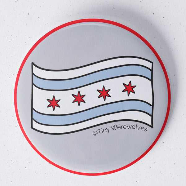 Chicago Flag 1.75" Button Pin 1.75" Button