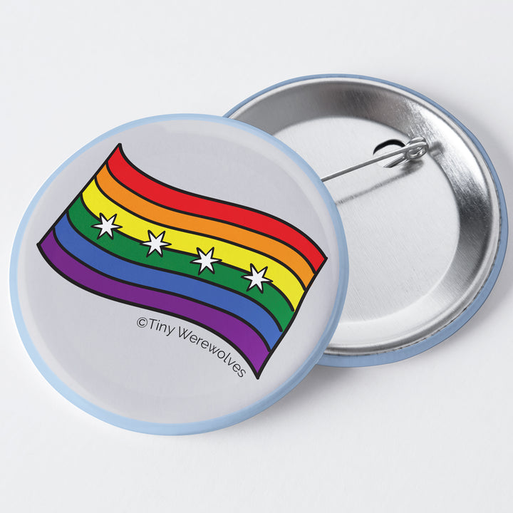 Chicago Rainbow Pride Flag 1.75" Button Pin