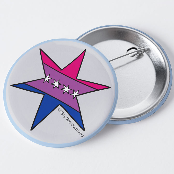 Chicago Star Bisexual Pride Flag 1.75" Button Pin
