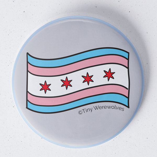 Chicago Transgender Pride Flag 1.75" Button Pin 1.75" Button