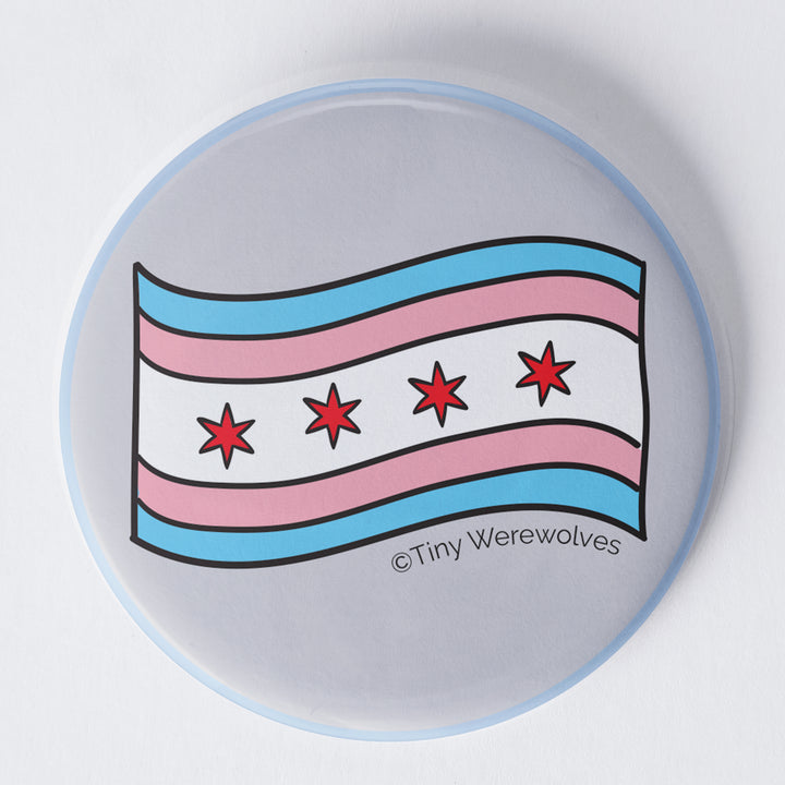 Chicago Transgender Pride Flag 1.75" Button Pin