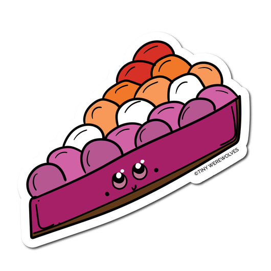 Original artwork by Tiny Werewolves | Lesbian Pie Sticker in 5" Sticker | Shop to get your gender neutral Sticker