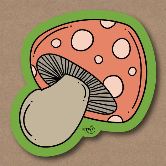 Original artwork by Tiny Werewolves | Mushroom Sticker in | Shop to get your gender neutral Sticker