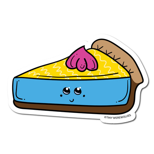 Original artwork by Tiny Werewolves | Pansexual Pie Sticker in 5" Sticker | Shop to get your gender neutral Sticker