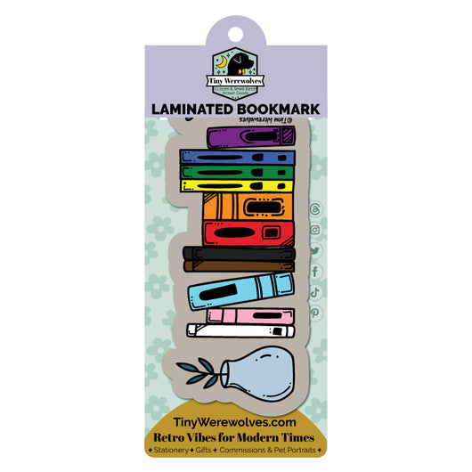 Original artwork by Tiny Werewolves | Progressive Bookshelf Pride Laminated Printed Bookmark in | Shop to get your gender neutral Laminated Bookmark