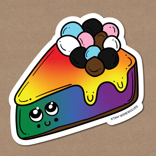 Original artwork by Tiny Werewolves | Progressive Rainbow Pie Sticker in | Shop to get your gender neutral Sticker