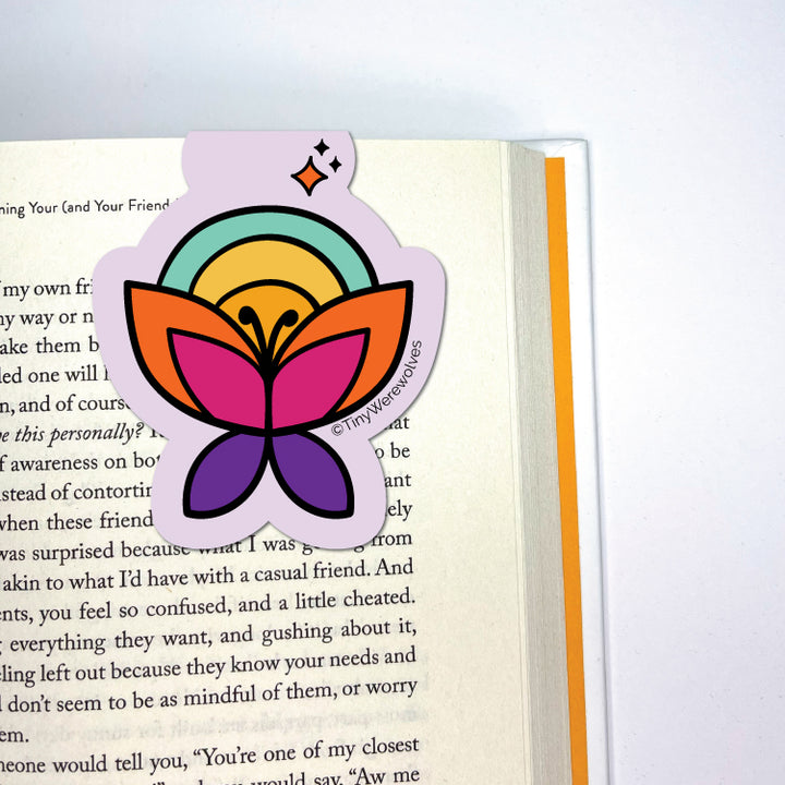 Retro Butterfly Laminated Magnetic Bookmark