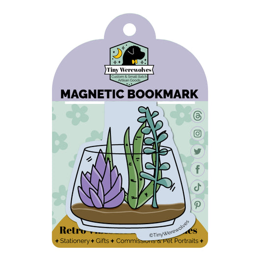 Original artwork by Tiny Werewolves | Succulent Laminated Magnetic Bookmark in | Shop to get your gender neutral Magnetic Bookmark