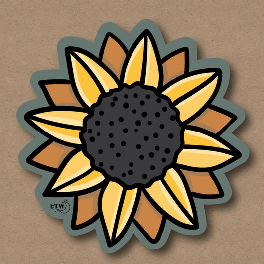 Original artwork by Tiny Werewolves | Sunflower Sticker in | Shop to get your gender neutral Sticker