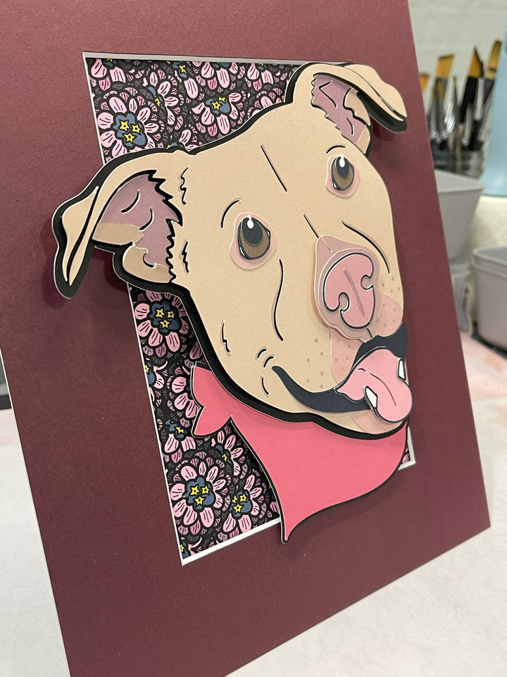 Paper Cut Pet Portrait | Custom Artwork One Pet 3D