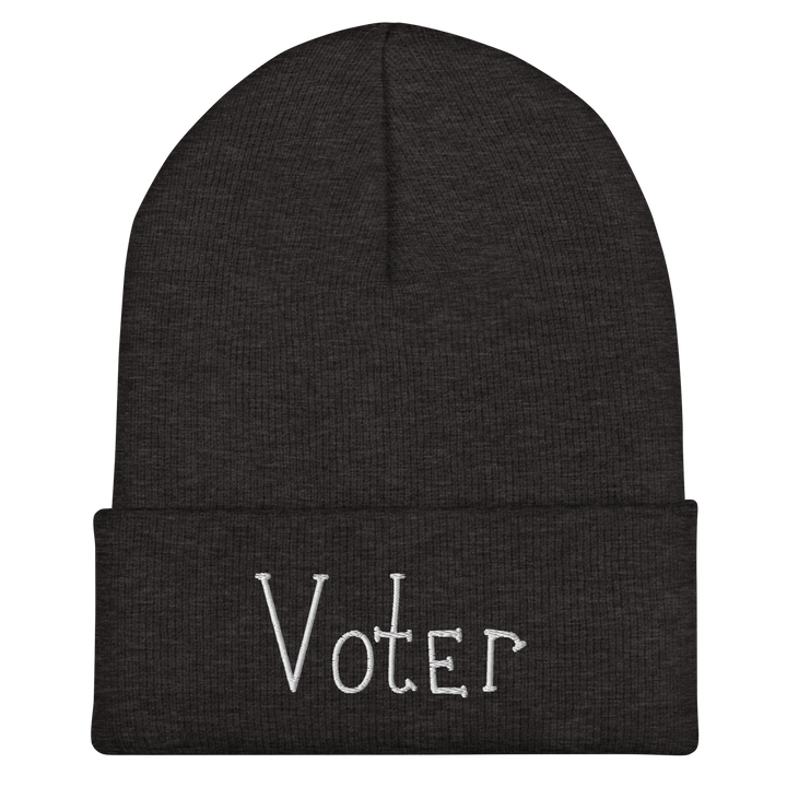 Original artwork by Tiny Werewolves | Voter Cuffed Beanie in | Shop to get your gender neutral Cuffed Beanie