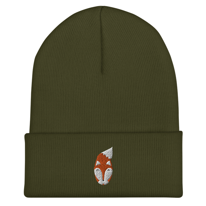 Original artwork by Tiny Werewolves | Modern Fox Embroidered Cuffed Beanie in | Shop to get your gender neutral Cuffed Beanie