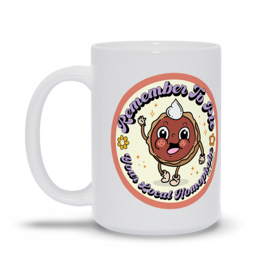 Original artwork by Tiny Werewolves | Pie Your Local Homophobe Mug in | Shop to get your gender neutral Mug