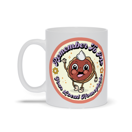 Original artwork by Tiny Werewolves | Pie Your Local Homophobe Mug in | Shop to get your gender neutral Mug