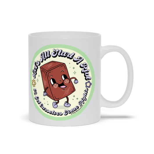 Original artwork by Tiny Werewolves | Let's All Start A Riot Mug in 11 oz | Shop to get your gender neutral Mug